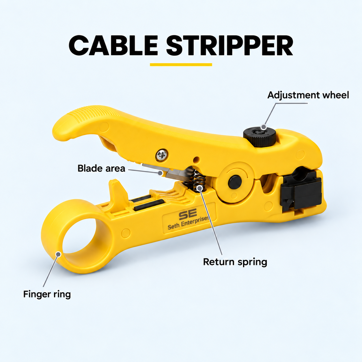 Seth Enterprises Coaxial/ CAT5/ CAT6 Cable Cutter/ Stripping Tool For RG59/6/7/11 6 Seth Enterprises Coaxial/ CAT5/ CAT6 Cable Cutter/ Stripping Tool For RG59/6/7/11 Parts Guide official studio photography