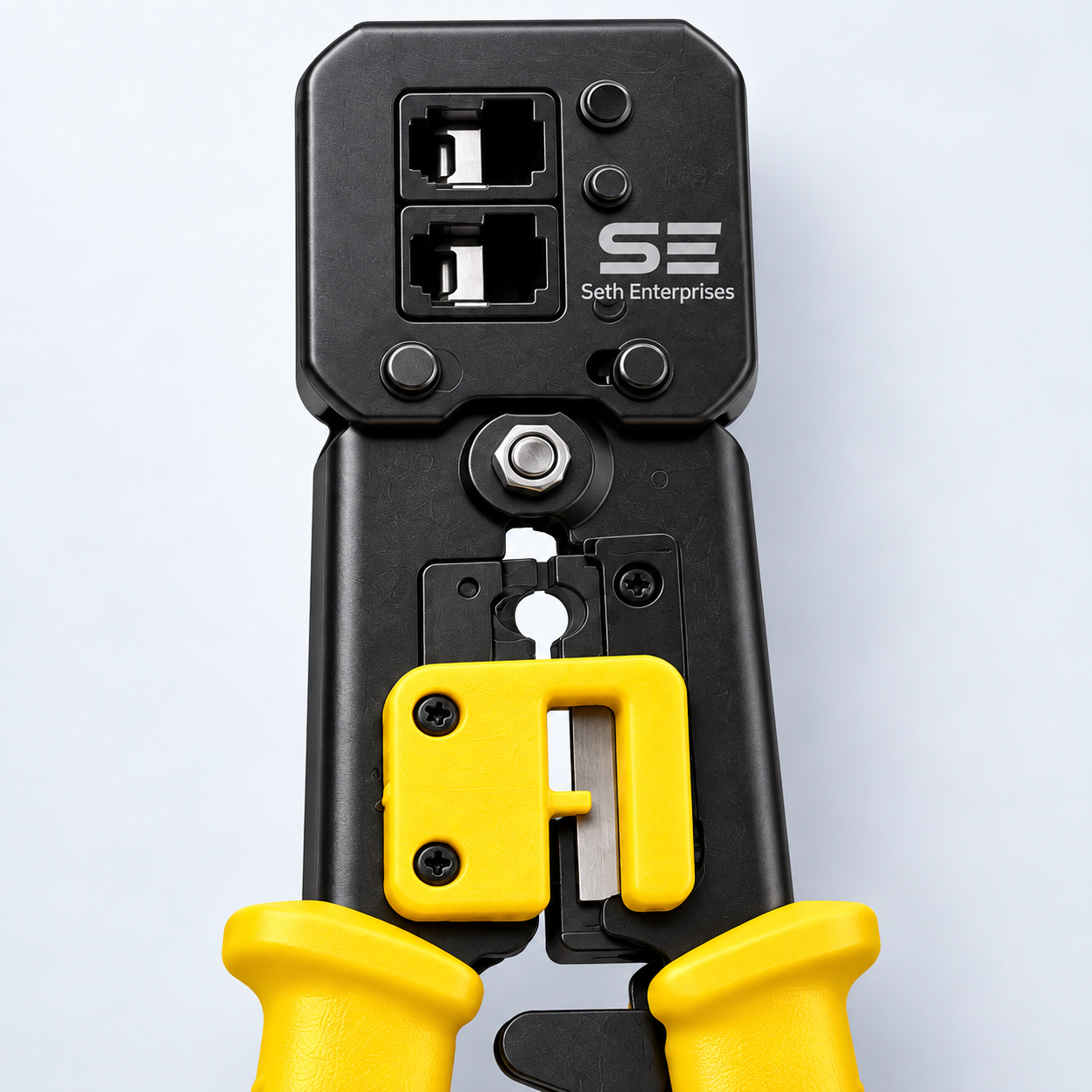 Seth Enterprises Pass Through RJ45 Crimping Tool (Basic) 3 Seth Enterprises Pass Through RJ45 Crimping Tool (Basic) Head And Cutter Detail official studio photography