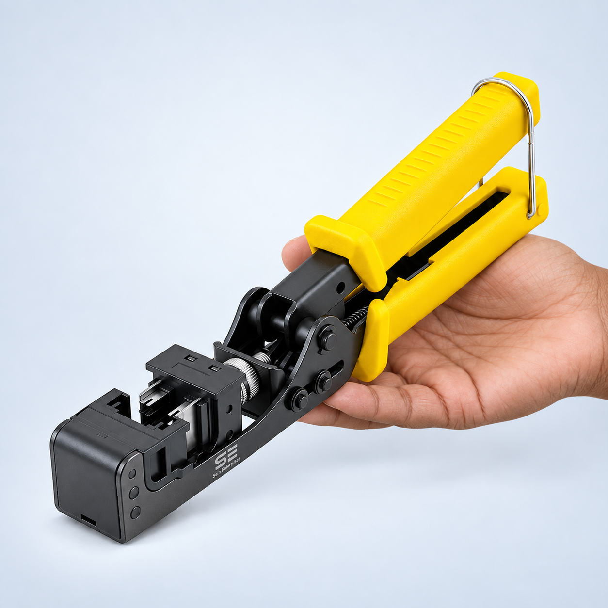 Seth Enterprises Speed Termination Tool (90 Degree), RJ45 Shielded Keystone Jacks - F/STP Punch Down Crimper - Tested For CAT5e, CAT6, CAT6A, CAT7 6 Seth Enterprises Speed Termination Tool (90 Degree), RJ45 Shielded Keystone Jacks - F/STP Punch Down Crimper - Tested For CAT5e, CAT6, CAT6A, CAT7 Hand Supported official studio photography