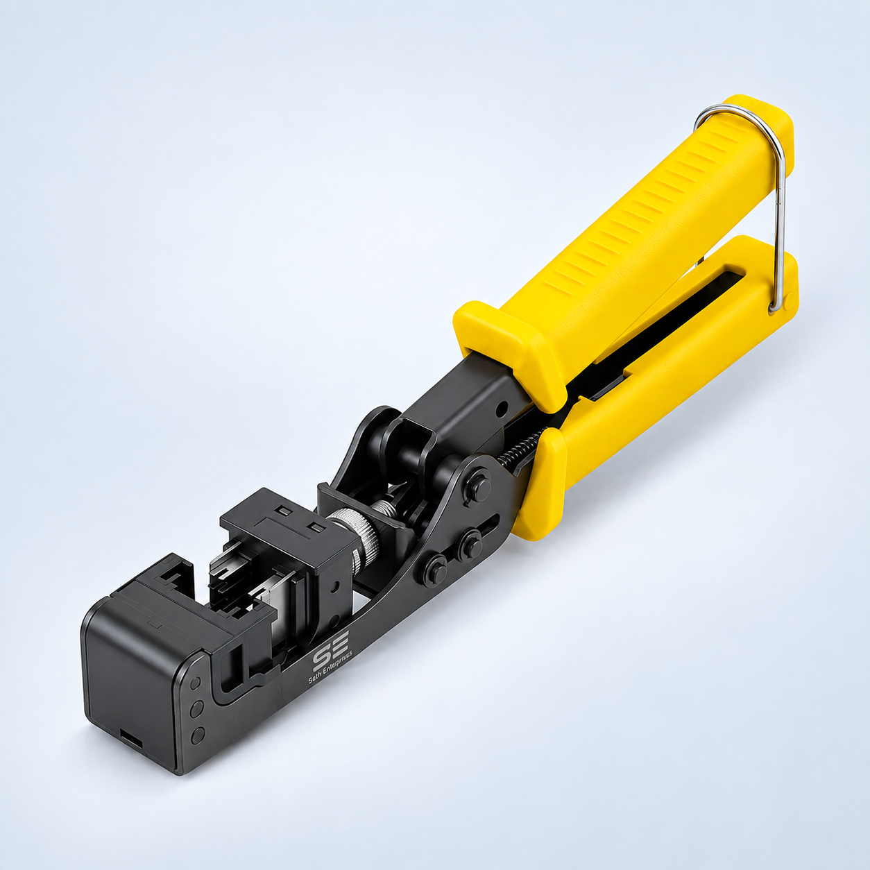 Seth Enterprises Speed Termination Tool (90 Degree), RJ45 Shielded Keystone Jacks - F/STP Punch Down Crimper - Tested For CAT5e, CAT6, CAT6A, CAT7 7 Seth Enterprises Speed Termination Tool (90 Degree), RJ45 Shielded Keystone Jacks - F/STP Punch Down Crimper - Tested For CAT5e, CAT6, CAT6A, CAT7 Overhead Angle official studio photography