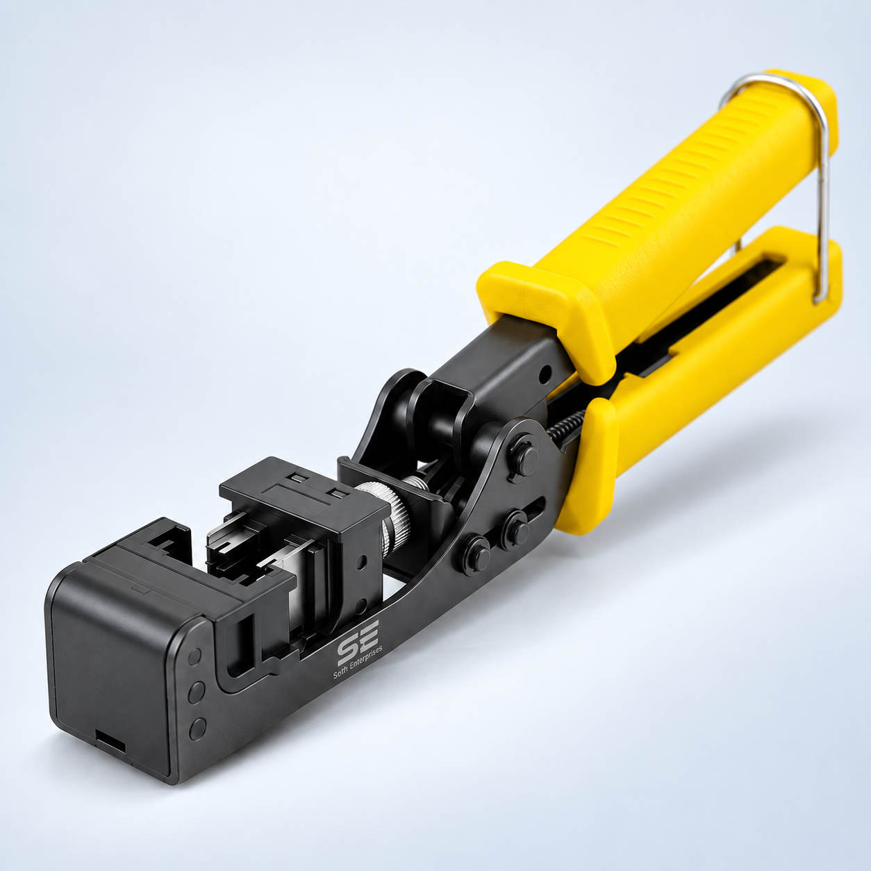 Seth Enterprises Speed Termination Tool (90 Degree), RJ45 Shielded Keystone Jacks - F/STP Punch Down Crimper - Tested For CAT5e, CAT6, CAT6A, CAT7 8 Seth Enterprises Speed Termination Tool (90 Degree), RJ45 Shielded Keystone Jacks - F/STP Punch Down Crimper - Tested For CAT5e, CAT6, CAT6A, CAT7 Cradle End Perspective official studio photography