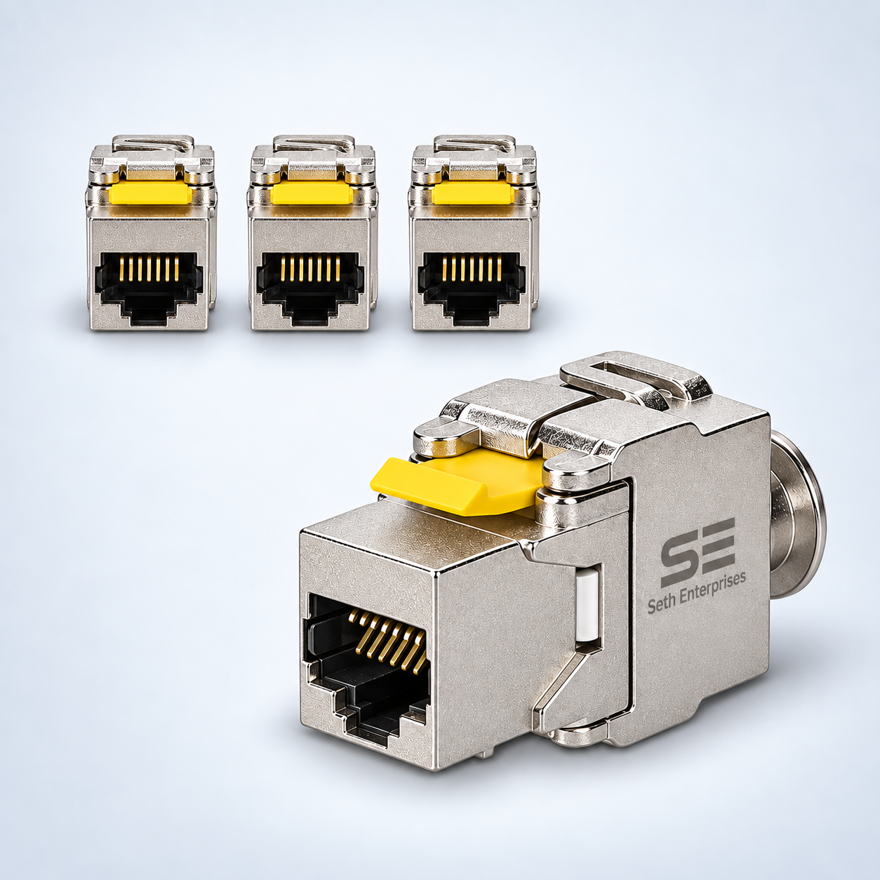 Seth Enterprises Keystone Module Jacks - CAT6A Shielded Keystone Jack RJ45 Cat 6A Ethernet Module 10 Gbit With Shielded Metal Housing 2 Seth Enterprises Keystone Module Jacks - CAT6A Shielded Keystone Jack RJ45 Cat 6A Ethernet Module 10 Gbit With Shielded Metal Housing Port View official studio photography