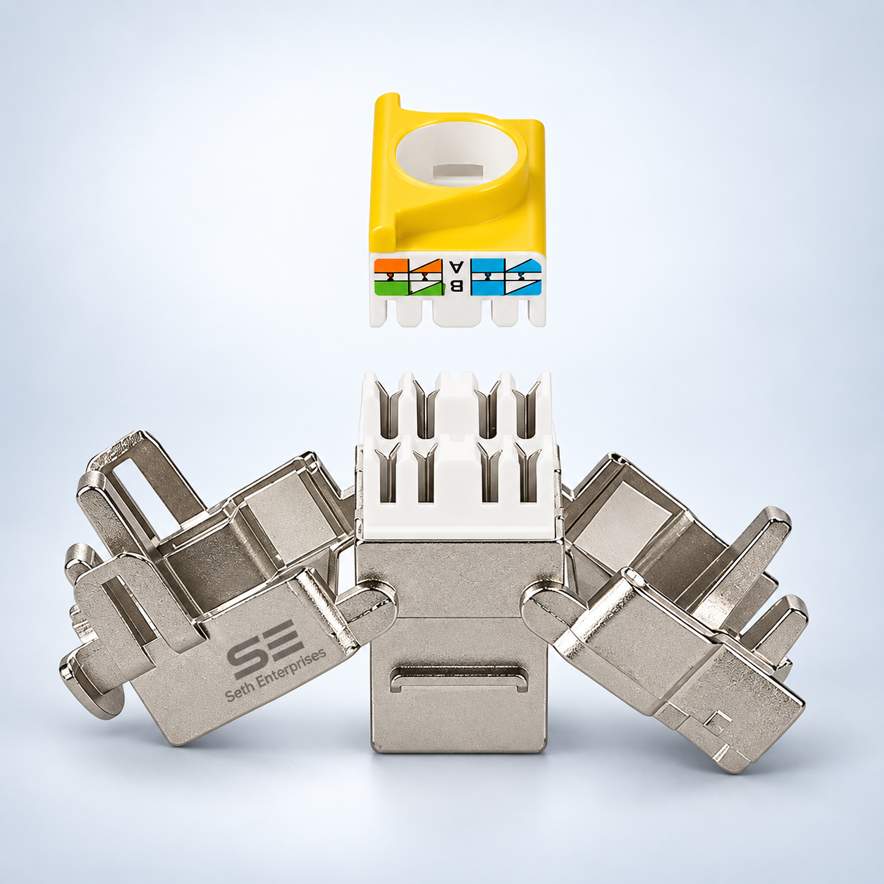 Seth Enterprises Keystone Module Jacks - CAT6A Shielded Keystone Jack RJ45 Cat 6A Ethernet Module 10 Gbit With Shielded Metal Housing 3 Seth Enterprises Keystone Module Jacks - CAT6A Shielded Keystone Jack RJ45 Cat 6A Ethernet Module 10 Gbit With Shielded Metal Housing Open Termination official studio photography