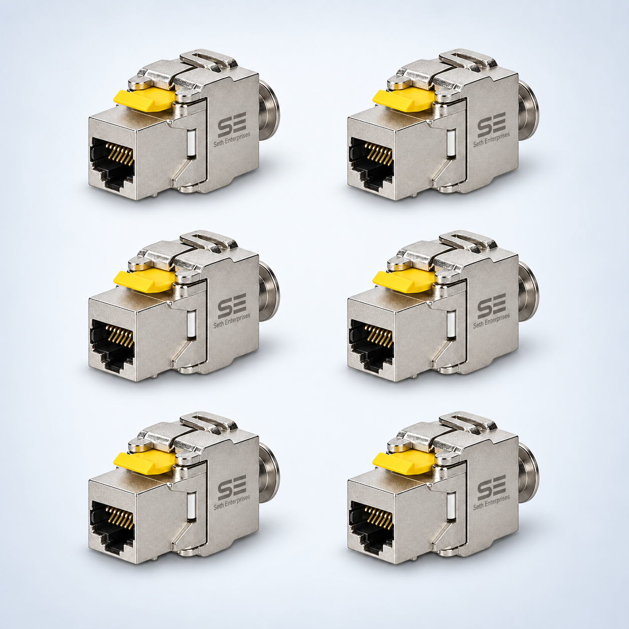 Seth Enterprises Keystone Module Jacks - CAT6A Shielded Keystone Jack RJ45 Cat 6A Ethernet Module 10 Gbit With Shielded Metal Housing 6 Seth Enterprises Keystone Module Jacks - CAT6A Shielded Keystone Jack RJ45 Cat 6A Ethernet Module 10 Gbit With Shielded Metal Housing Six Pack official studio photography