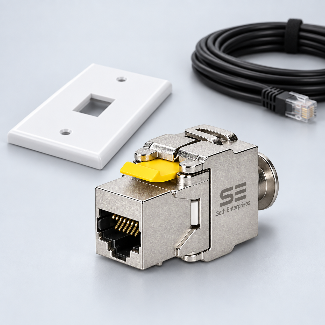 Seth Enterprises Keystone Module Jacks - CAT6A Shielded Keystone Jack RJ45 Cat 6A Ethernet Module 10 Gbit With Shielded Metal Housing 10 Seth Enterprises Keystone Module Jacks - CAT6A Shielded Keystone Jack RJ45 Cat 6A Ethernet Module 10 Gbit With Shielded Metal Housing Installation Prep official studio photography