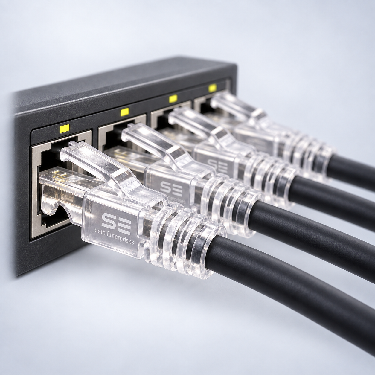 Seth Enterprises RJ45 Transparent Caps For CAT6 Pass Through Connector 4 Seth Enterprises RJ45 Transparent Caps For CAT6 Pass Through Connector Port Row official studio photography