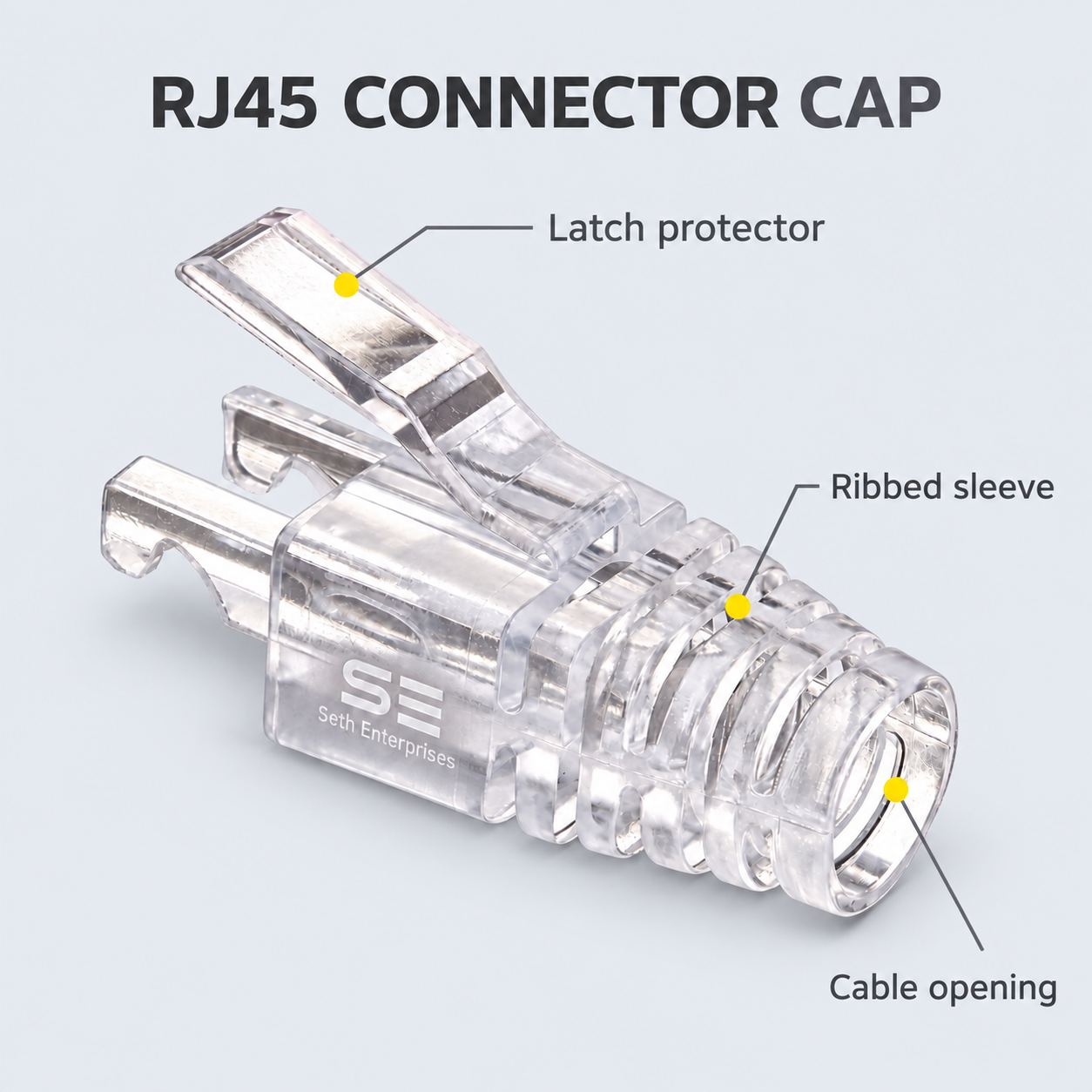 Seth Enterprises RJ45 Transparent Caps For CAT6 Pass Through Connector 8 Seth Enterprises RJ45 Transparent Caps For CAT6 Pass Through Connector Parts Guide official studio photography