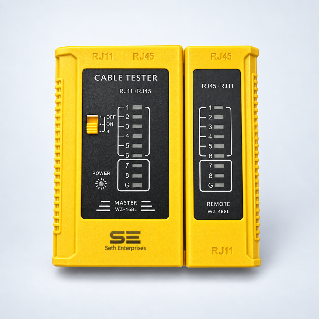 Seth Enterprises Multi-Functional LED Network Cable Tester For RJ11, RJ12 And RJ45 Without Battery Main official studio photography