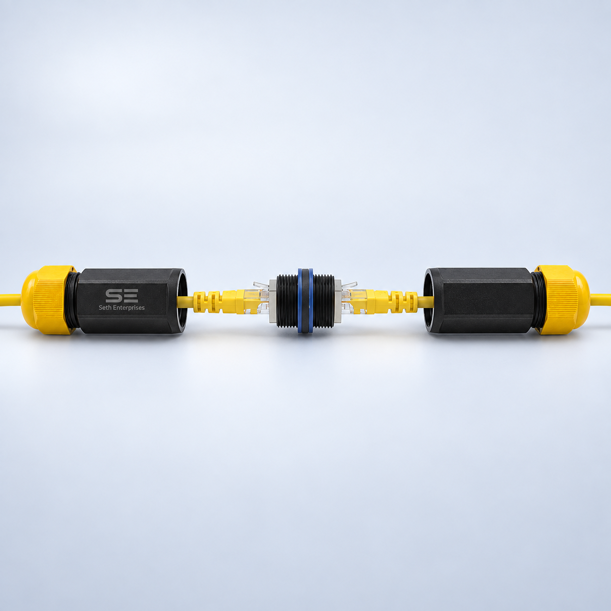 Seth Enterprises Waterproof RJ45 Coupler IP67, CAT6/ CAT5E/ CAT5 Female To Female Coupler Connector Shielded 8Pin For Outdoor Ethernet LAN Cable 6 Seth Enterprises Waterproof RJ45 Coupler IP67, CAT6/ CAT5E/ CAT5 Female To Female Coupler Connector Shielded 8Pin For Outdoor Ethernet LAN Cable Connected Assembly official studio photography