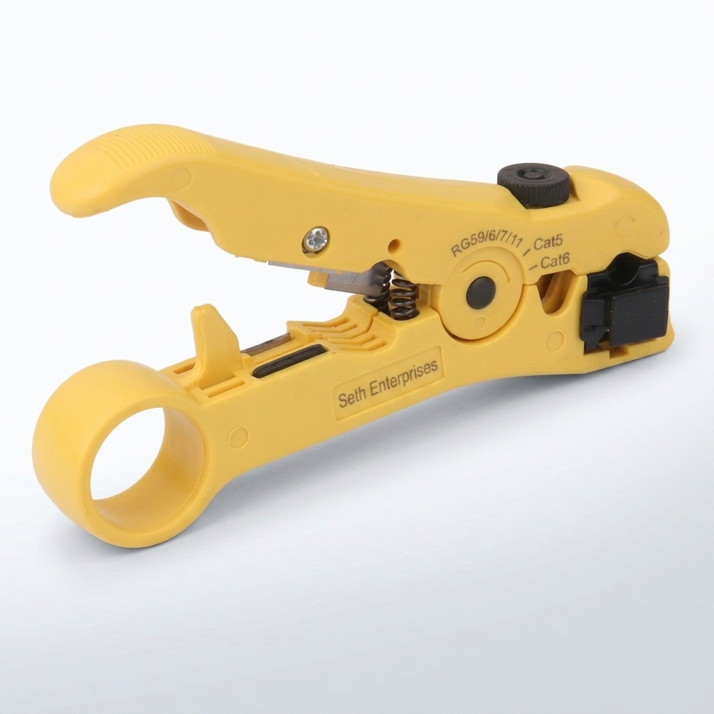 Essential Networking Tools for smooth Installations of CCTV and Other Connections 2 Seth Enterprises Rotary Coaxial and LAN Cable Stripper