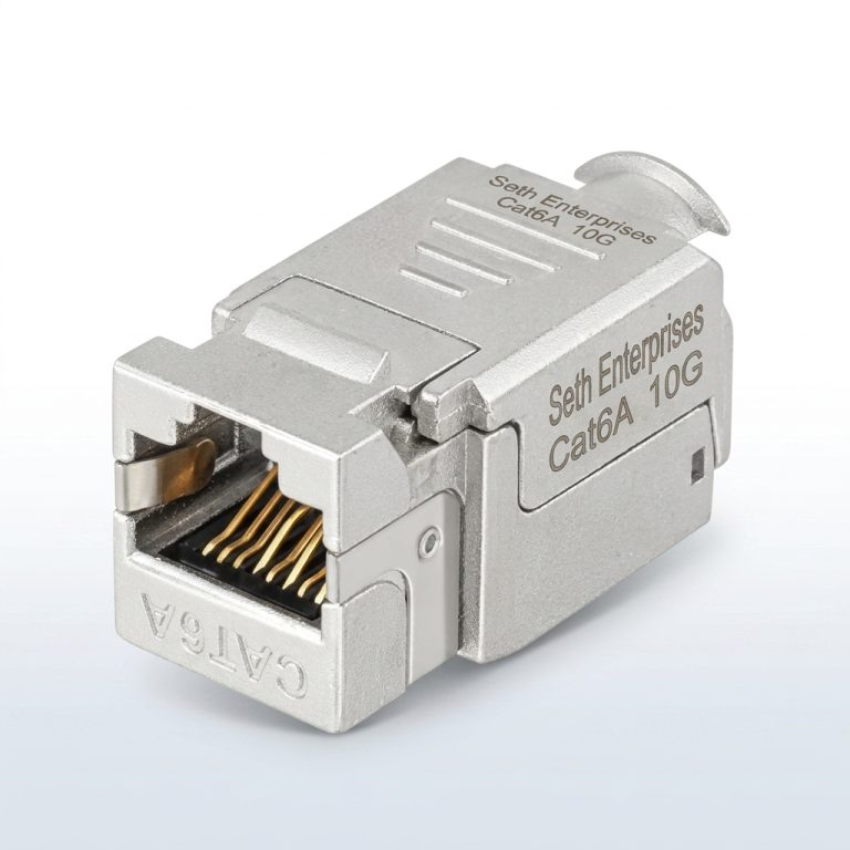 Seth Enterprises CAT6A Shielded Toolless Zinc Keystone Jack RJ45 10 Gbit Ethernet Module with Metal Housing