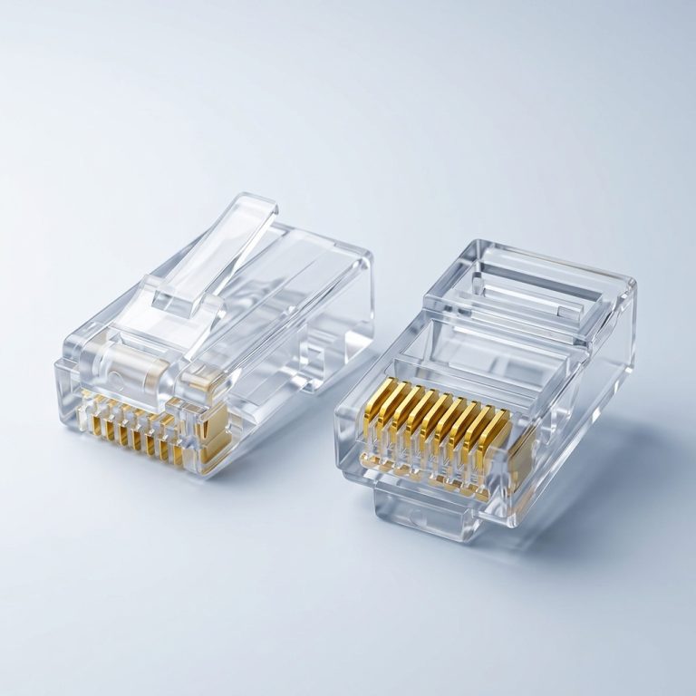 Seth Enterprises RJ45 Gold Plated Pins CAT6 30u Pass Through Transparent UTP Modular Plugs
