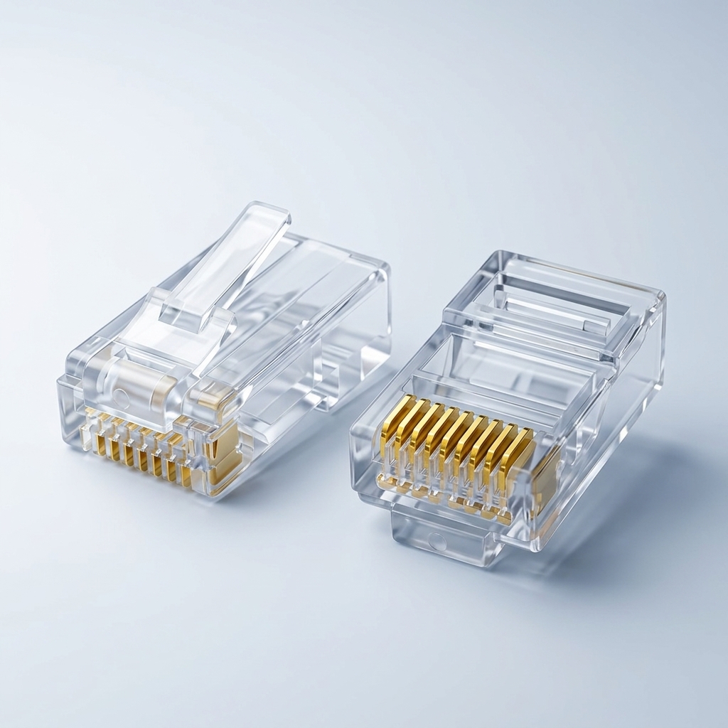 Pass-Through RJ45 vs Standard Connectors: Why Network Engineers Are Upgrading in 2026 1 Seth Enterprises RJ45 Gold Plated Pins CAT6 30u Pass Through Transparent UTP Modular Plugs
