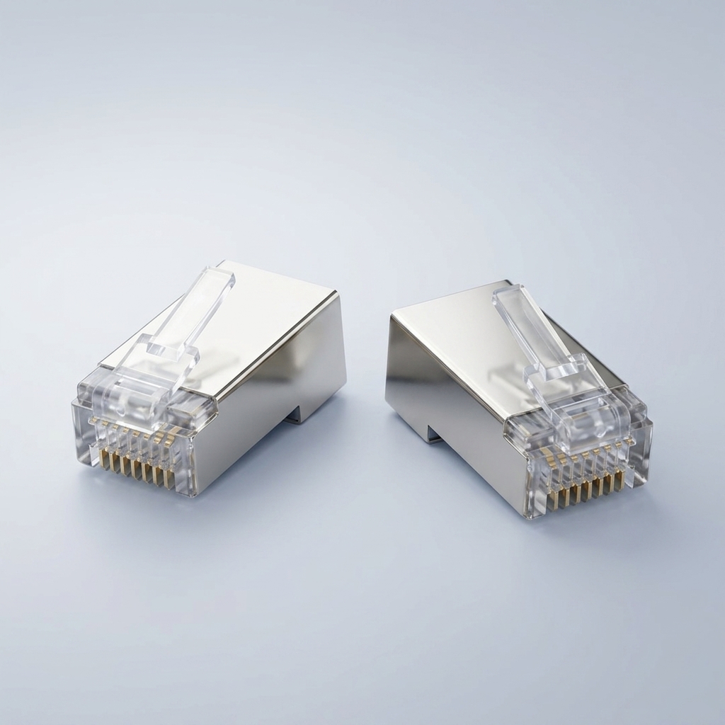 CAT5e vs CAT6 vs CAT6A vs CAT7: Complete Ethernet Cable & Connector Compatibility Guide (2026) 1 Seth Enterprises STP RJ45 Cat 6A Shielded Pass Through Modular Connectors with Gold Plated 3-Prong Contacts