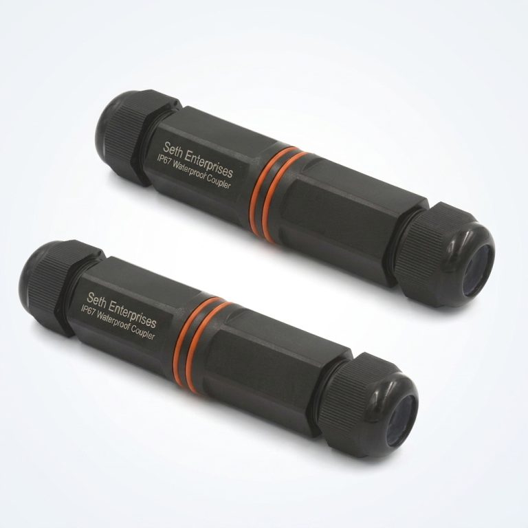 Seth Enterprises Waterproof RJ45 Coupler IP67 In-Line Shielded Female to Female Barrel Connector 2-Pack